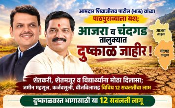 आमदार शिवाजीराव पाटील यांच्या पाठपुराव्याला यश; आजरा-चंदगड दुष्काळग्रस्त